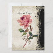  Roos met barokke stijl zwart in Cream Lace Kaart (Voorkant)