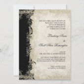  Roos met barokke stijl zwart in Cream Lace Kaart (Achterkant)