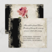  Roos met barokke stijl zwart in Cream Lace Kaart (Voorkant / Achterkant)