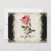  Roos met barokke stijl zwart in Cream Lace Kaart (Achterkant)