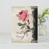  Roos met barokke stijl zwart in Cream Lace Kaart (Staand voorkant)