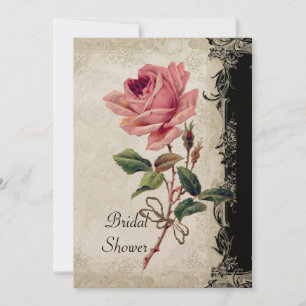  Roos met barokke stijl zwart in Cream Lace Kaart