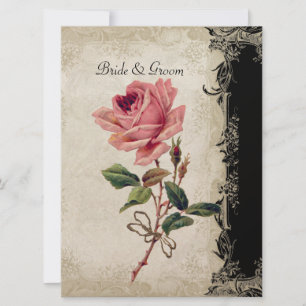  Roos met barokke stijl zwart in Cream Lace Kaart