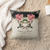  Roos met barokke stijl zwart in Cream Lace Kussen (Deken)