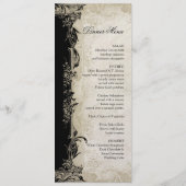  Roos met barokke stijl zwart in Cream Lace Menu (Achterkant)