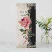  Roos met barokke stijl zwart in Cream Lace Menu (Staand voorkant)