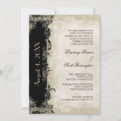  Roos met barokke stijl zwart in Cream Lace Save The Date (Achterkant)