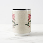  Roos met barokke stijl zwart in Cream Lace Tweekleurige Koffiemok (Center)