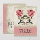 Roos met barokstijl Aankondigingskaart (Voorkant / Achterkant)