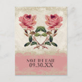 Roos met barokstijl Aankondigingskaart (Voorkant)