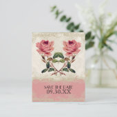 Roos met barokstijl Aankondigingskaart (Staand voorkant)