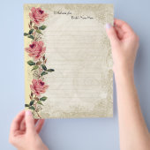  Roos met barokstijl Geel n Cream Lace Flyer (Hand)