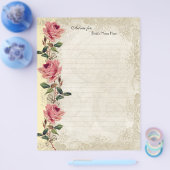  Roos met barokstijl Geel n Cream Lace Flyer (Enkel)