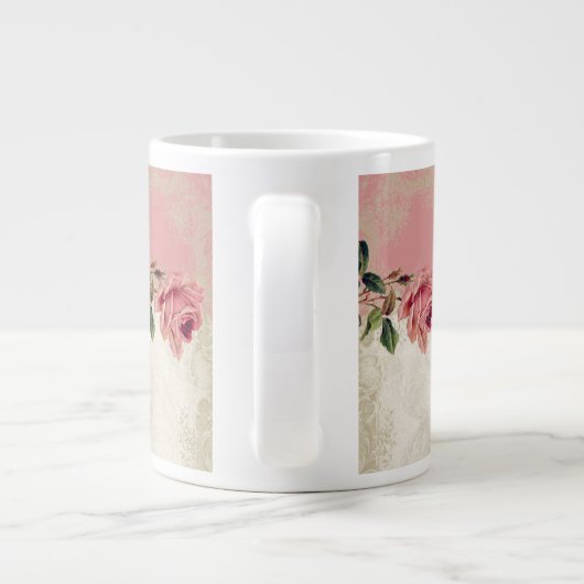  Roos met barokstijl Grote Koffiekop (Achterkant)