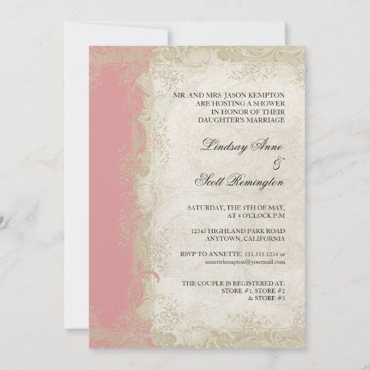 Roos met barokstijl Kaart (Achterkant)