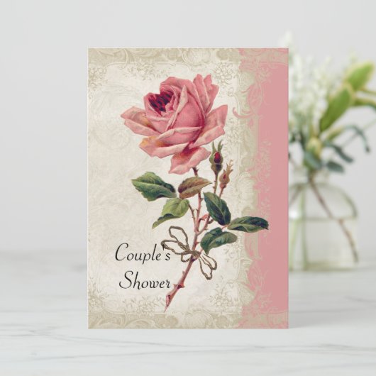  Roos met barokstijl Kaart (Staand voorkant)