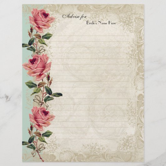 Roos met barokstijl Mint n Cream Lace Flyer (Voorkant)