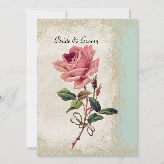  Roos met barokstijl Mint n Cream Lace Kaart (Voorkant)