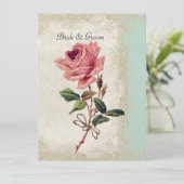  Roos met barokstijl Mint n Cream Lace Kaart (Staand voorkant)