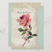  Roos met barokstijl Mint n Cream Lace Kaart (Voorkant / Achterkant)