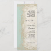 Roos met barokstijl Mint n Cream Lace Kaart (Achterkant)