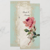 Roos met barokstijl Mint n Cream Lace Kaart (Voorkant / Achterkant)