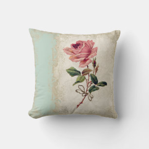  Roos met barokstijl Mint n Cream Lace Kussen