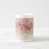  Roos met barokstijl Porselein Kop (Voorkant)