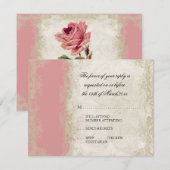  Roos met barokstijl RSVP Kaartje (Voorkant / Achterkant)