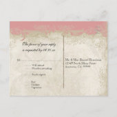  Roos met barokstijl Uitnodiging Briefkaart (Achterkant)