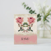  Roos met barokstijl Uitnodiging Briefkaart (Staand voorkant)