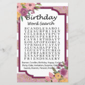 Roos met Birthday word search game striped (Voorkant)
