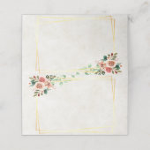  roos met blanco budget en goudbruiloft plaatskaartje (Buitenkant ongevouwen)