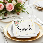  roos met blanco budget en goudbruiloft plaatskaartje