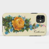  Roos met blauwe bloemen Case-Mate iPhone Case (Achterkant (horizontaal))