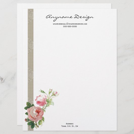 Roos met briefhoofd (Voorkant / Achterkant)