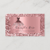 Roos met champaign Gold Wedding Event Planner Styl Afsprakenkaartje (Voorkant)