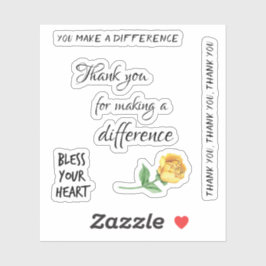 Roos met dank u voor het maken van een verschil ci sticker