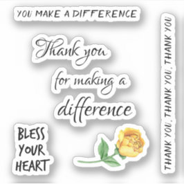 Roos met dank u voor het maken van een verschil ci sticker