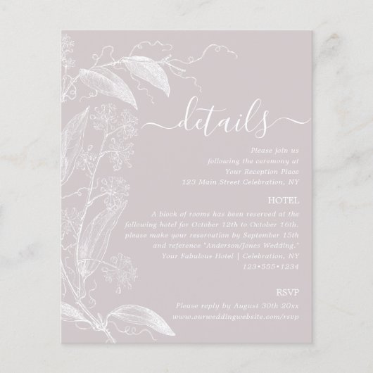 Roos met droge mond - Kaart voor botanische detail (Voorkant)