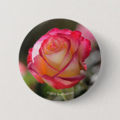 Roos met dubbele vertraging ronde button 5,7 cm (Voorkant)