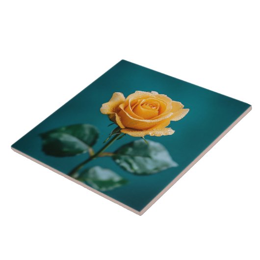 Roos met één deelvenster tegeltje (Zijkant)