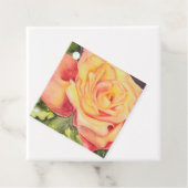 Roos met één gele doorsnede bedankjes labels (In situ)