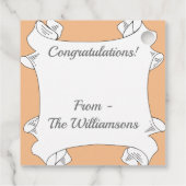 Roos met één gele doorsnede bedankjes labels (Achterkant)