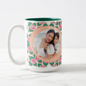 Roos met glitter Lijst Tweekleurige Koffiemok (Links)