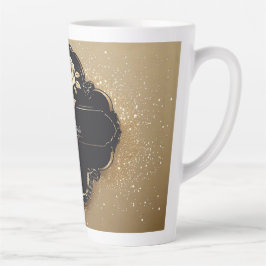 Roos met gouden glinsterende details latte mok