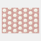 Roos met gouden roze kerst inpakpapier vel (Voorkant 2)