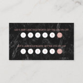 Roos met gouden script voor huidverzorging zwarte  klantenkaartje (Achterkant)