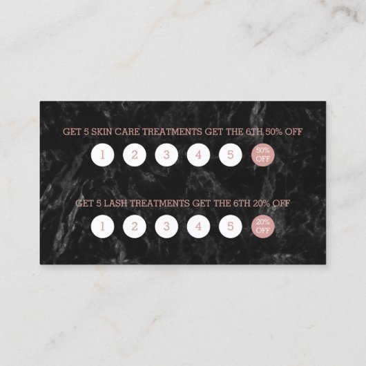 Roos met gouden script voor huidverzorging zwarte klantenkaartje (Achterkant)