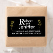 Roos met goudfolie, watermerk, bruiloft etiket (Insitu)